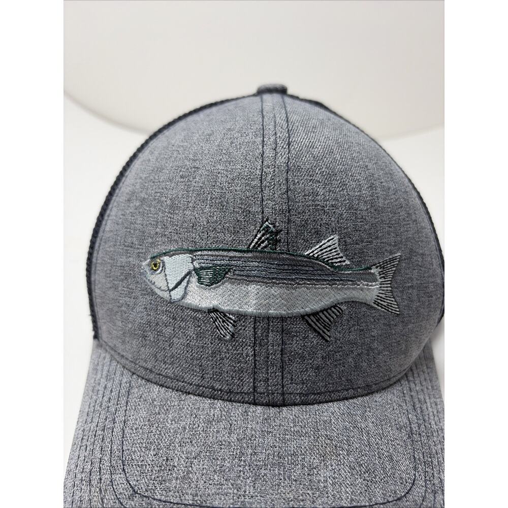 Toadfish Outfitters Gray Black Logo The Mullet Mesh Hat Adjustable Snapback - Picture 2 of 8